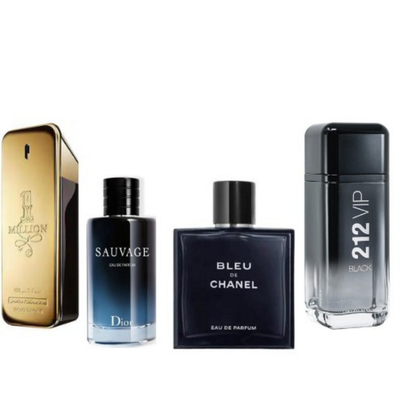 [COMBO DELUXE] KIT 4 Perfumes ONE MILLION | SAUVAGE | BLEU DE CHANEL| 212 VIP BLACK + Regalo Exclusivo